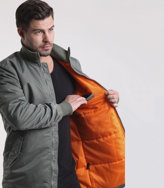 Куртка Бомбер B-17 Long Turbo Olive/Orange apolloget