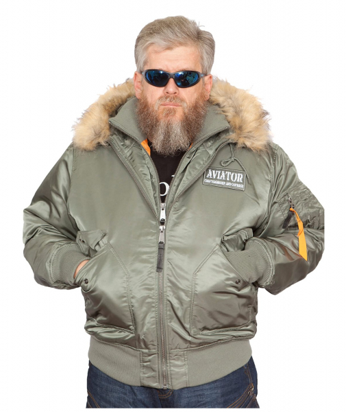 Бомбер AVIATOR HD Olive/Orange