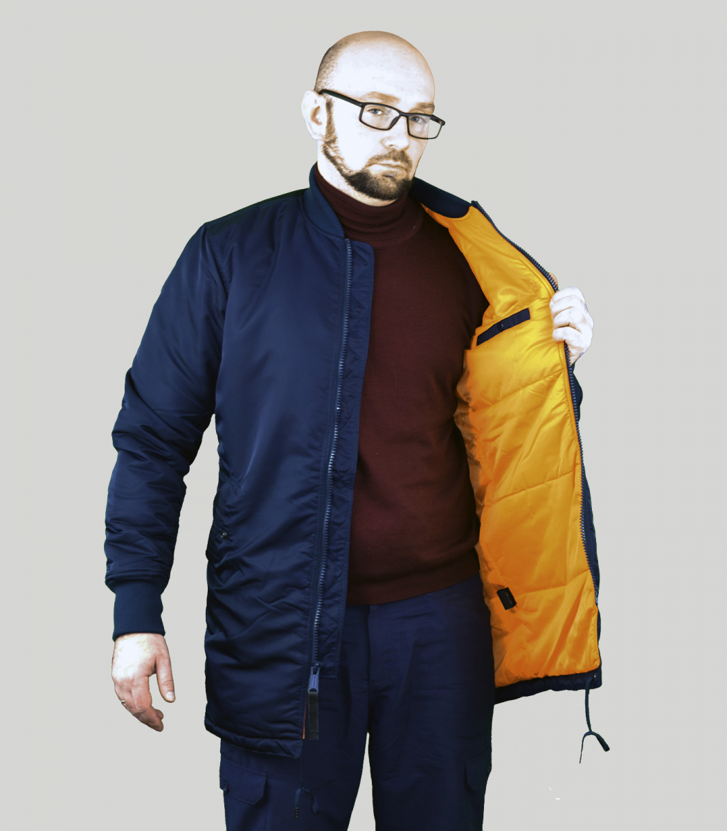 Куртка бомбер B-17 Long REP BLUE/ORANGE — изображение 2
