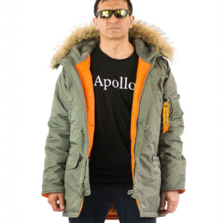Куртка Аляска N3B HUSKY Olive/Orange Apolloget