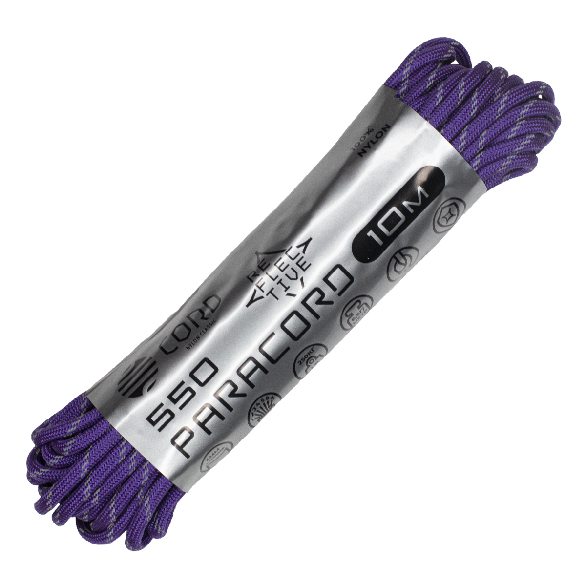 Паракорд 550 CORD nylon 10м световозвращающий (purple)