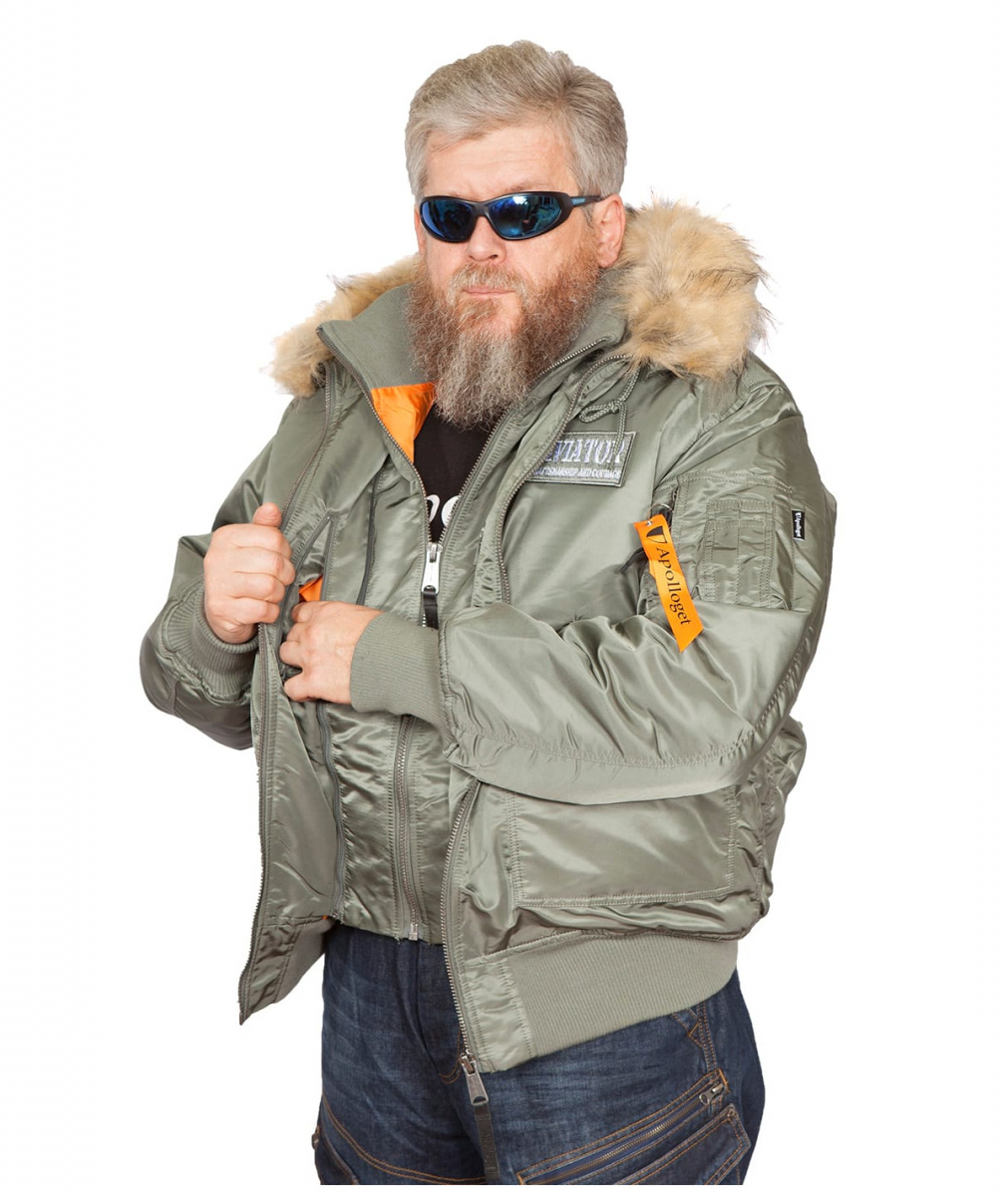 Бомбер AVIATOR HD Olive/Orange