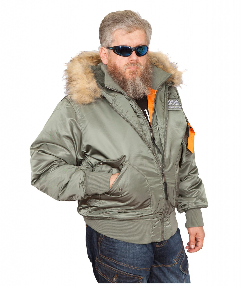 Бомбер AVIATOR HD Olive/Orange — изображение 3